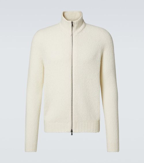 Wool and cashmere-blend zip-up sweater