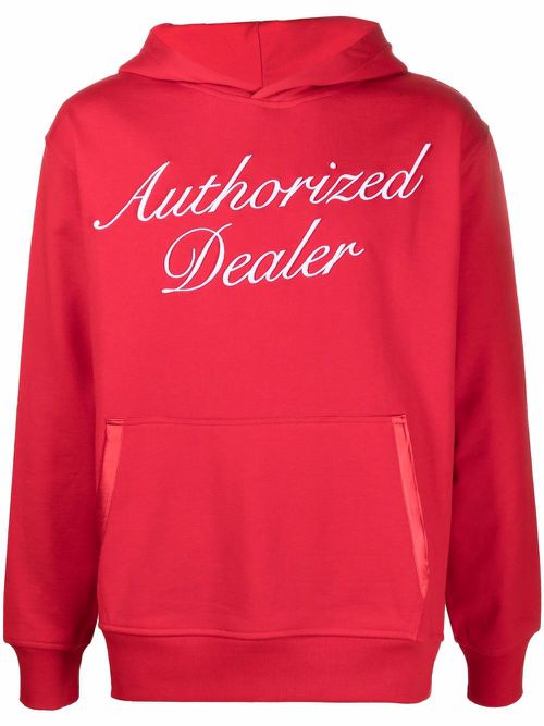 Slogan print hooded sweatshirt - Red