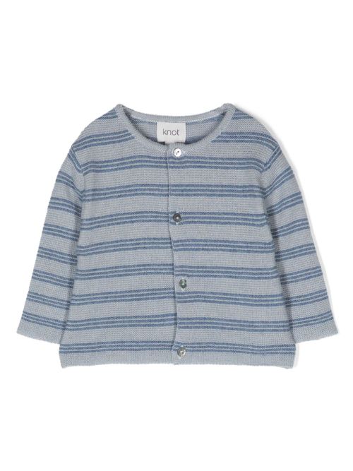 Vinny Stripes tricot-knit cardigan - Blue