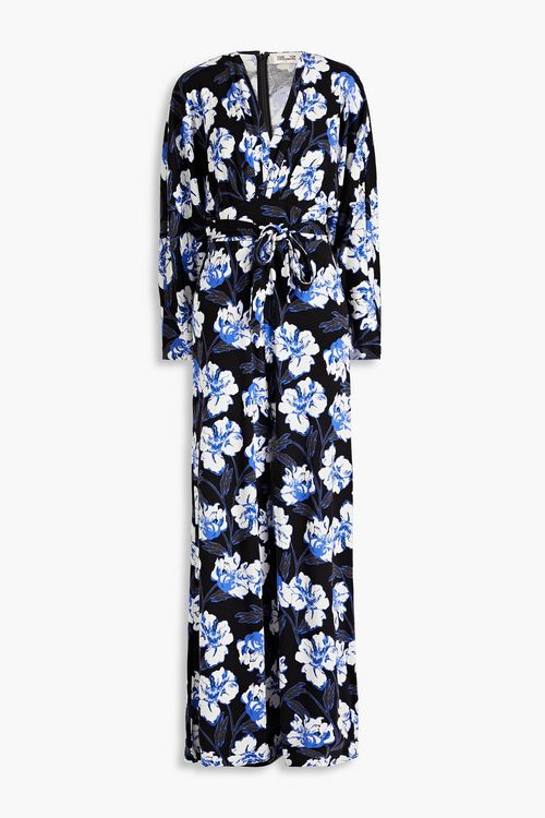Fanny floral-print Lyocell and wool-blend jersey wide-leg jumpsuit