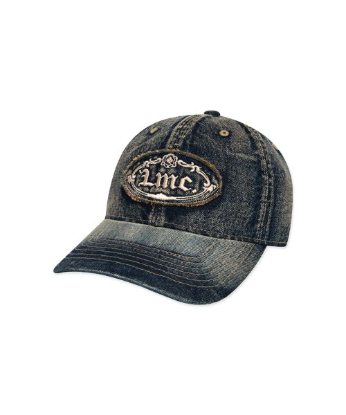 WASHED DENIM GOTHIC OVAL 6PANEL CAP dark teal