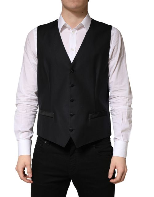 Virgin Wool Vest — Black