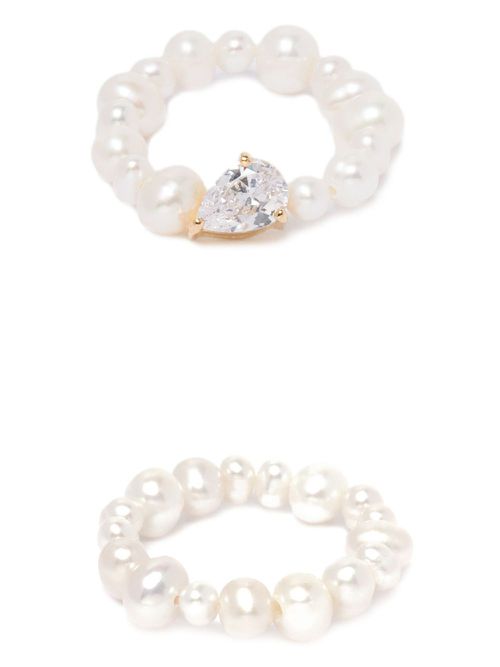 The Exposure of Time pearl ring set - Gold