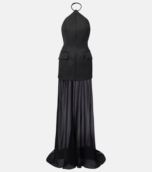 Pinne silk-trimmed maxi dress