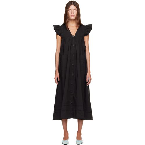 Black Stretch Cotton Angel Maxi Dress