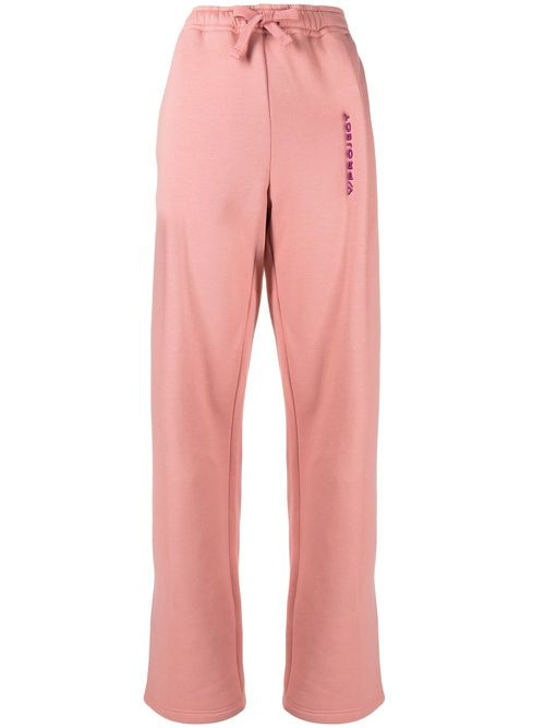 Logo-embroidered oversize track pants - Pink