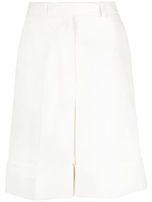 Knee-length tailored shorts - White