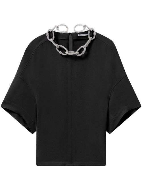 Chain-embellished blouse - Black