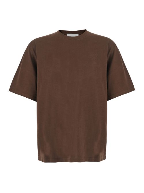 ADC Embroidered Cotton T-Shirt — Brown