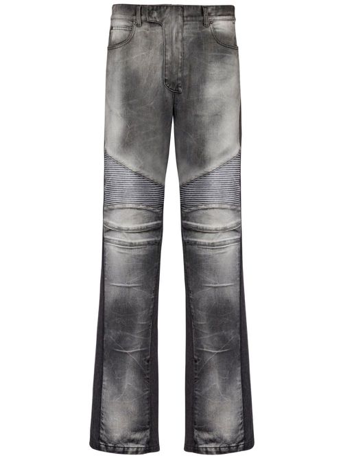 Ribbed-knee biker jeans - Black