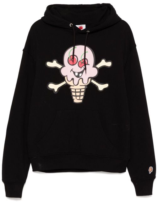 Logo-print hoodie - Black