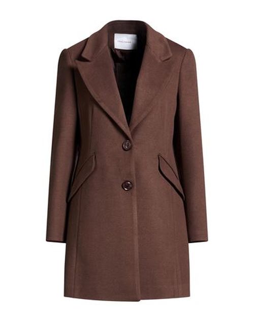 Woman Coat Brown Size L Polyester, Viscose