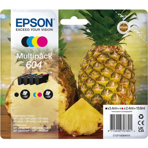 Epson 604 Pineapple, Genuine Multipack, 4-colours Ink Cartridges