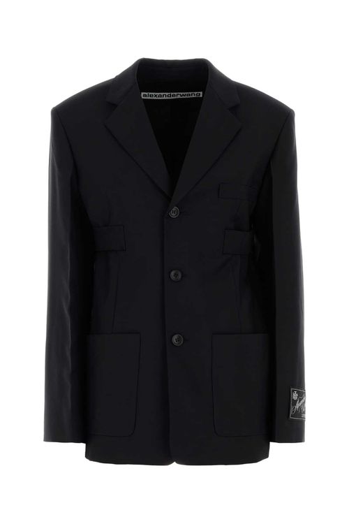 Black Wool Blend Blazer