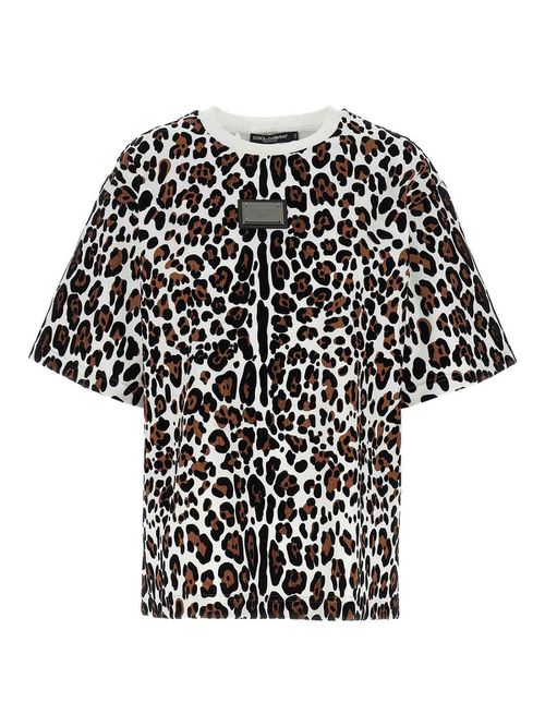 Animal print logo plaque t-shirt