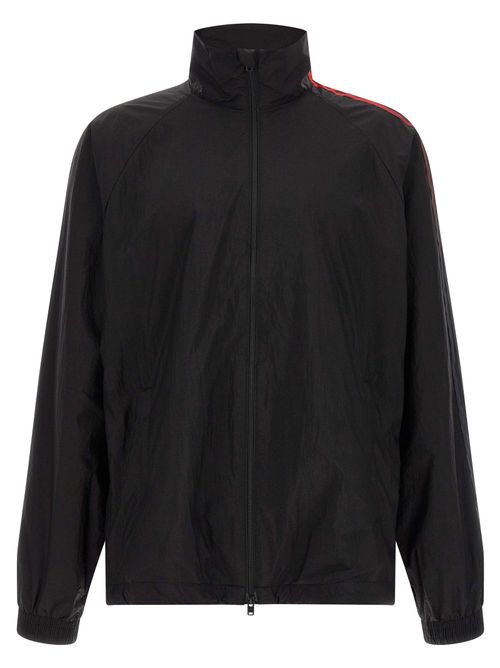 Gradient Stripe Technical Taffeta Sweatshirt — Black