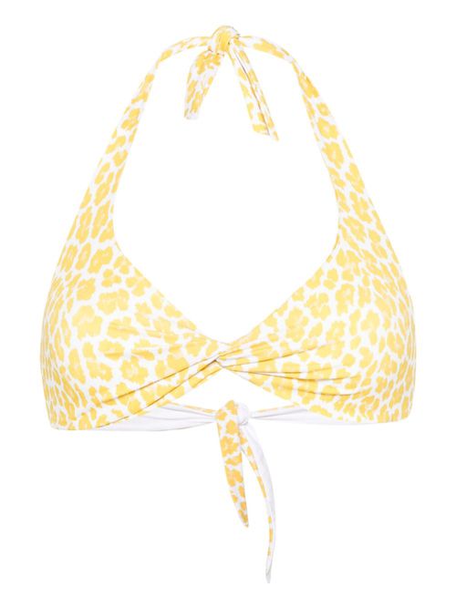 Leopard-print bikini top - Yellow