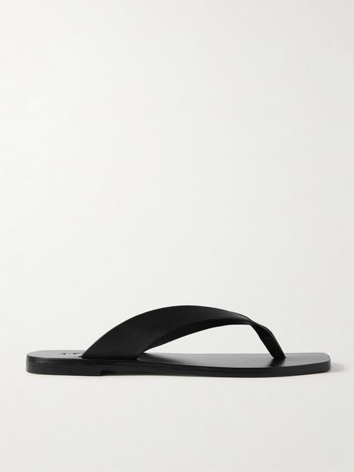 Kinto Leather Flip Flops - Black