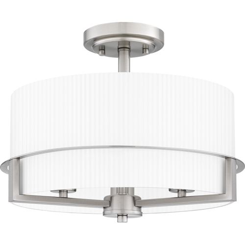 Brushed Nickel Three Light Semi Flush Mount from the Seymour Collection