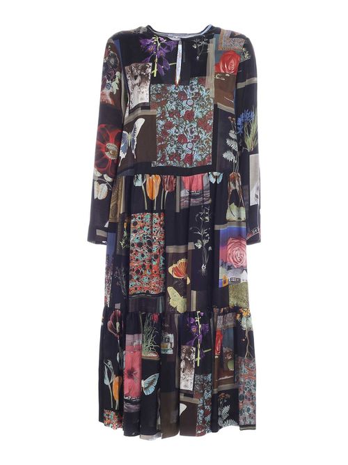Printed multicolor flounced dress