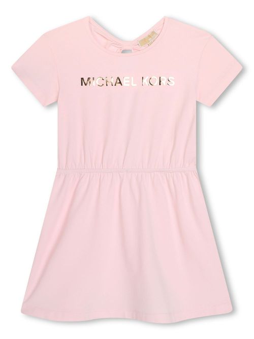 Logo-print organic-cotton dress - Pink