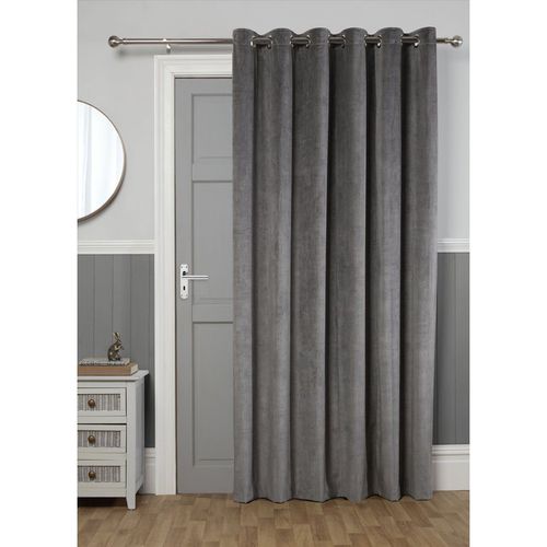 Abington Thermally Lined Velvet Eyelet Door Curtain