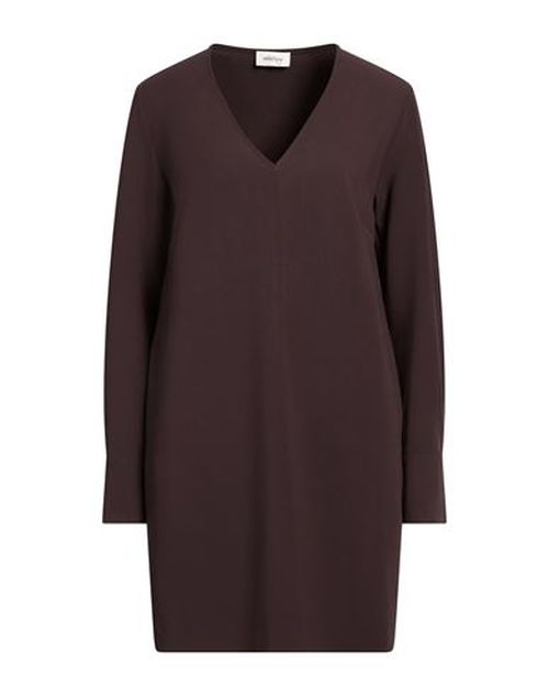 Woman Mini dress Dark brown Size 10 Polyester, Viscose, Elastane
