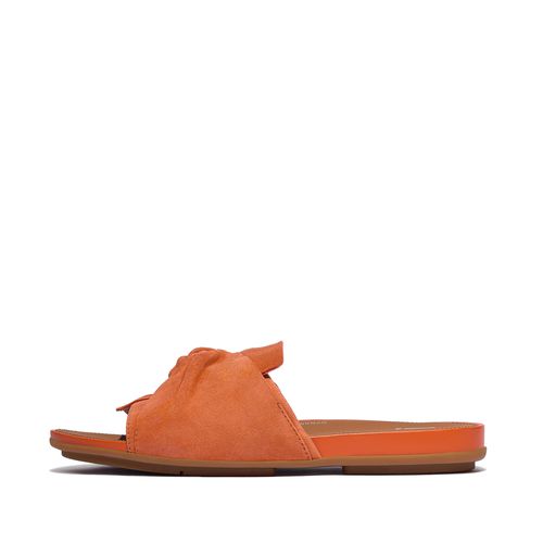 GRACIE Soft-Twist Suede Slides, Outlet, Satsuma, Size: US 5