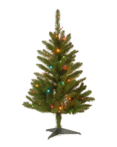 3' Kingswood Fir Wrapped Pencil Tree With 50 Multi Lights