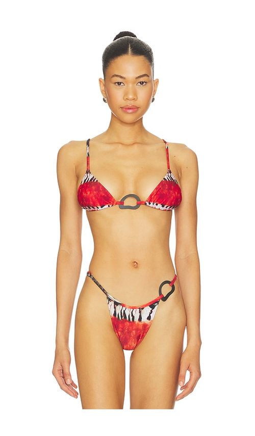 Tropic of C Shell Equator Bikini Top in Red. - S also in XS