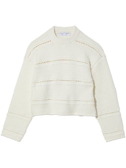 Cropped open-knit jumper