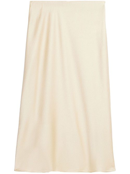 High-waisted satin skirt - Neutrals