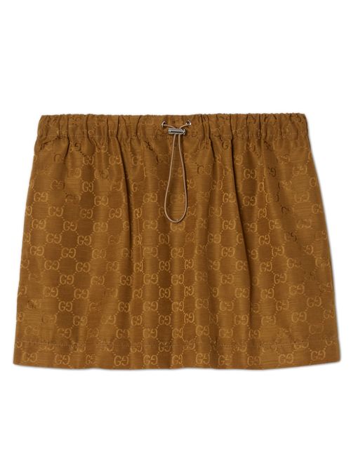 GG Nylon Lined Skirt with Elastic Waist and Drawstring