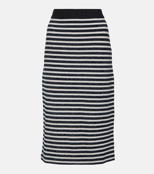 Endless Shimmer striped jersey midi skirt