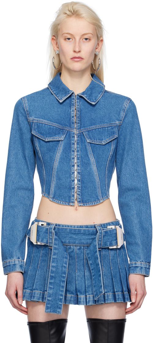 Dion Lee Blue Corset Denim Jacket