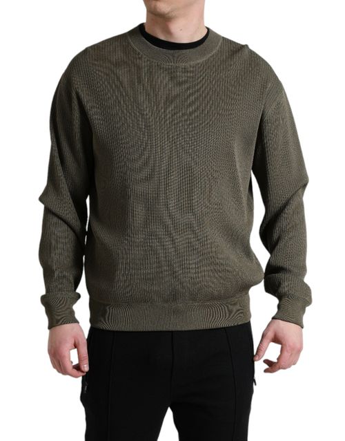 Viscose Crew Neck Sweater — Green