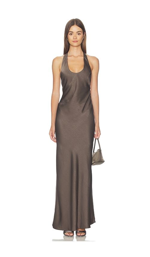 LIONESS Bare Maxi Dress in Chocolate. - XXL also in L, M, S, XL