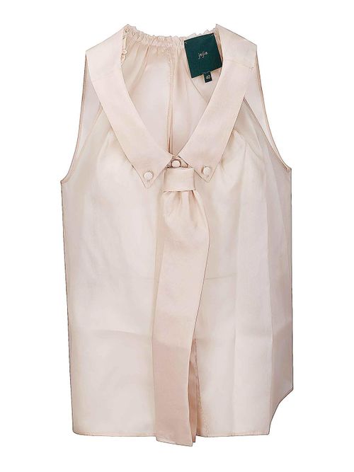Semi-transparent silk top