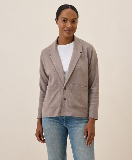 Women's Deep Taupe Heather Airplane Relaxed Blazer