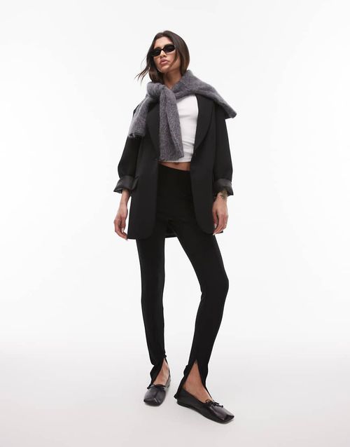 Zip detail leggings in black