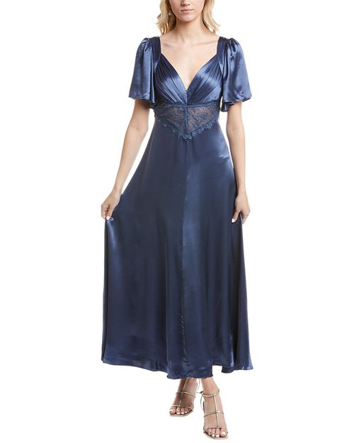 knee length dresses for ladies Aurelia Lace Trim Maxi Dress in Black | OMNES | Ethical & Affordable  Clothing main image 0