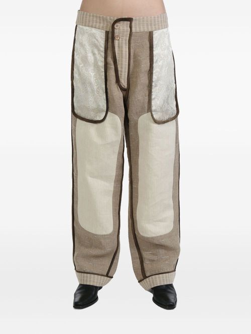 COMMUNS contrast-panelled trousers - Neutrals