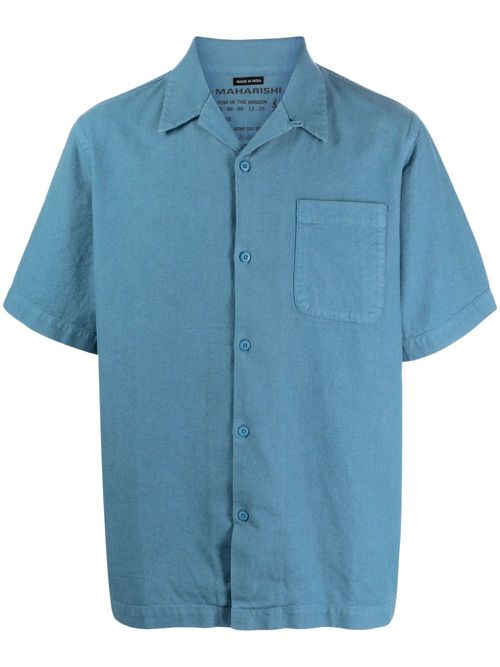 Short-sleeve chest-pocket shirt - Blue