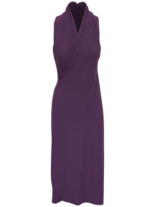 Wrap-around midi dress - Purple