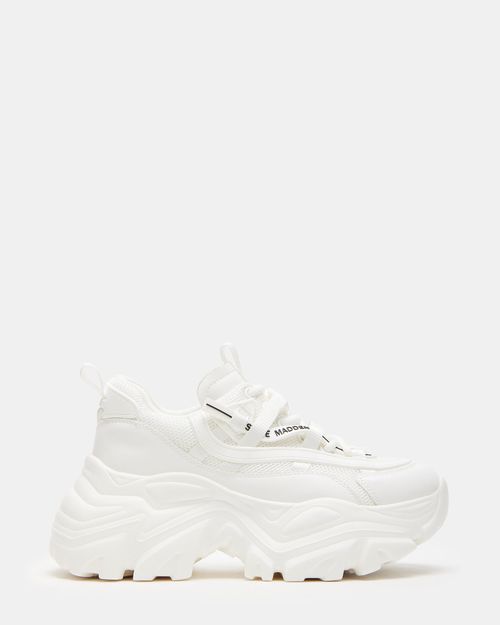 Steve Madden Women's Recoupe Lace-Up Sneakers - White - - Synthetic