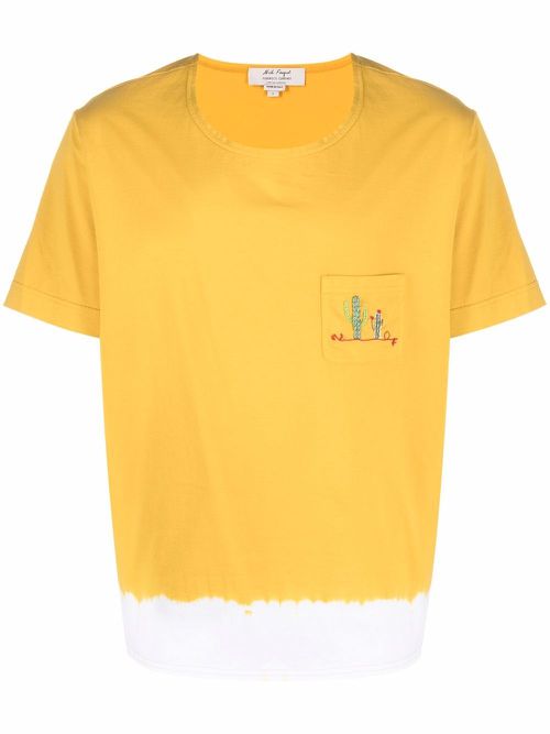 Embroidered-design T-shirt - Yellow