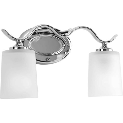 Polished Chrome Two Light Bath Bracket from the Inspire Collection