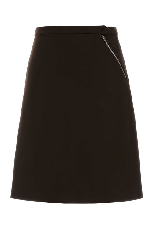 A-Line Viscose Skirt — Brown