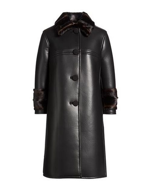 Woman Coat Black Size 4 Polyester, Cotton, Elastane, Modal