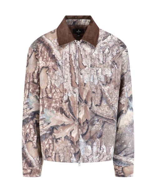 Beige Brown Shirt Collar Jacket